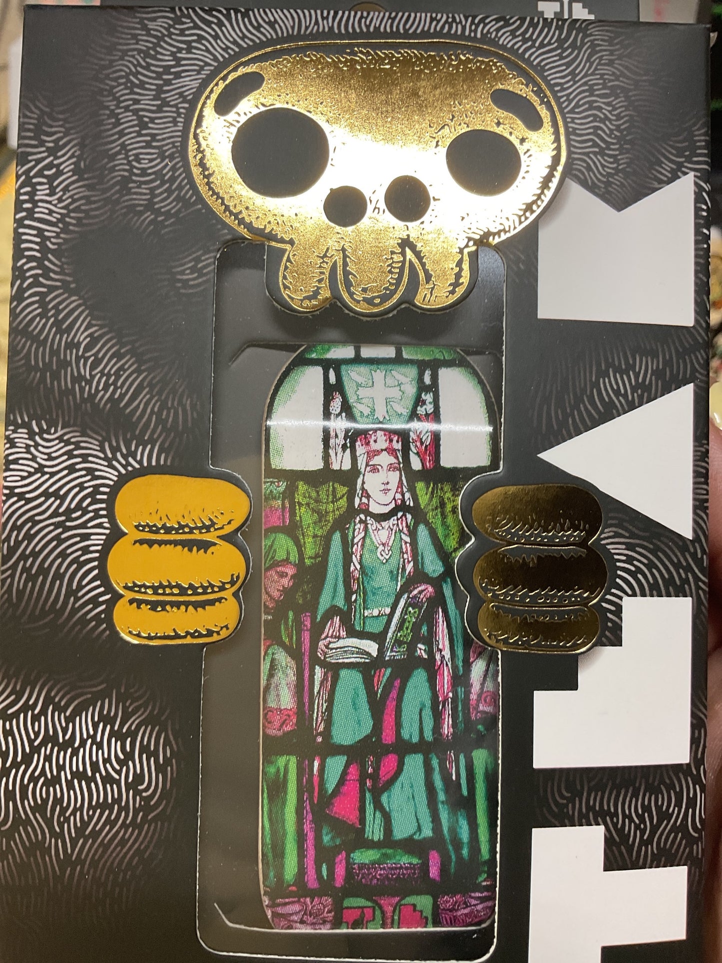 Heat Transfer Graphic 34mm Fingerboard Complete - "Queen Margaret Stained Glass" image 0