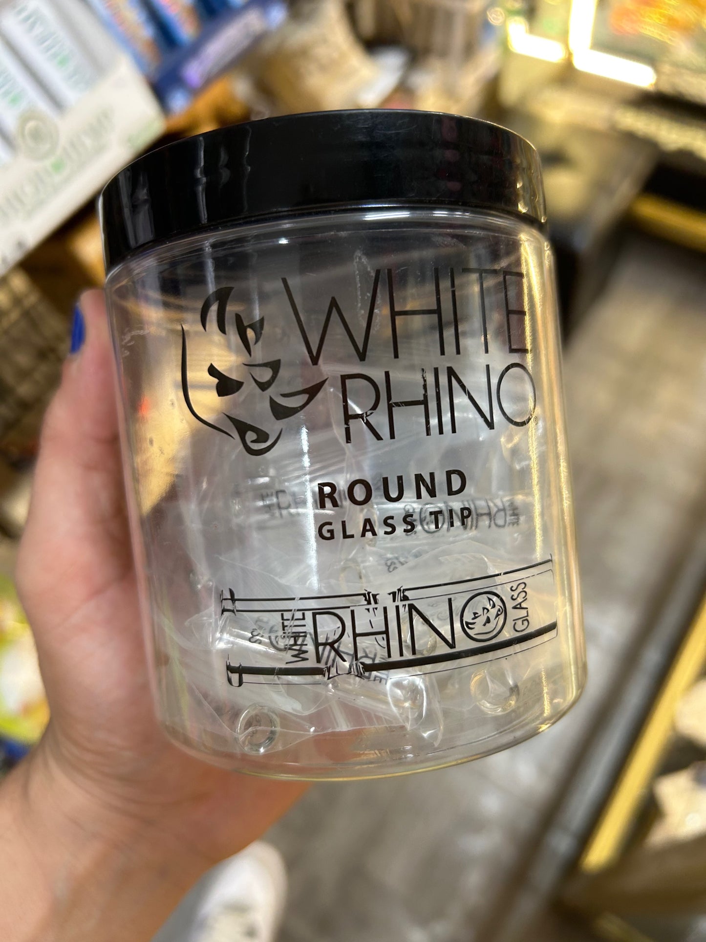 White Rhino Round Glass Tip image 0