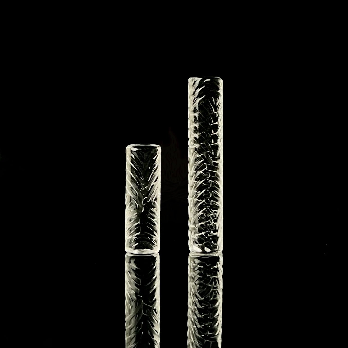 Solid Engraved Quartz Pillars image 1