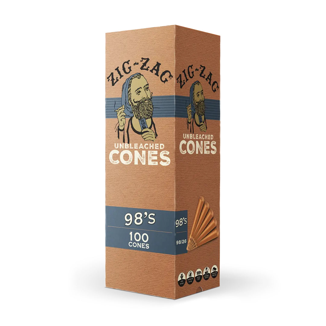 ZigZag Unbleached Cones Mini Bulk - 98's 50pk