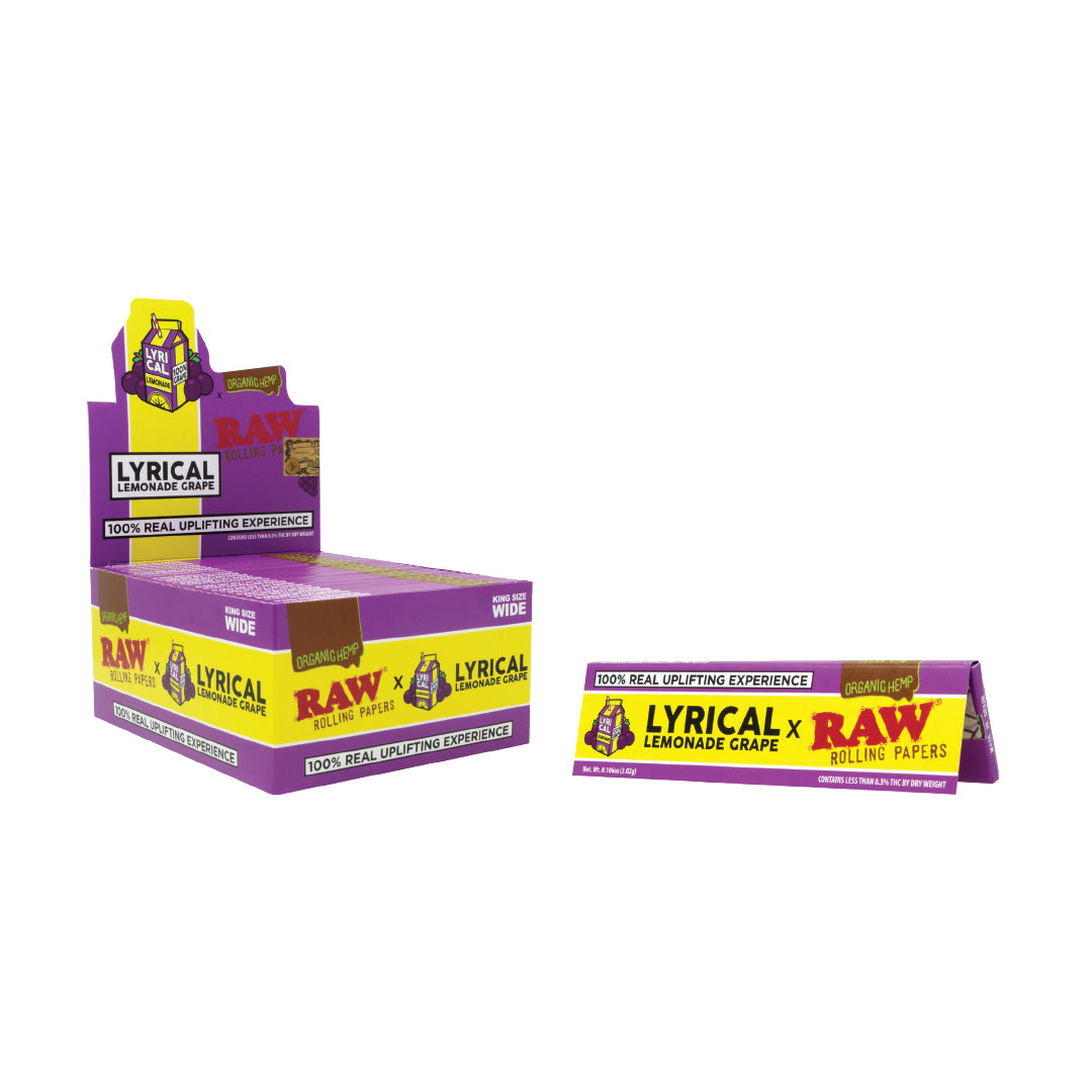RAW Organic Rolling Papers King Size Wide - Lyrical Lemonade