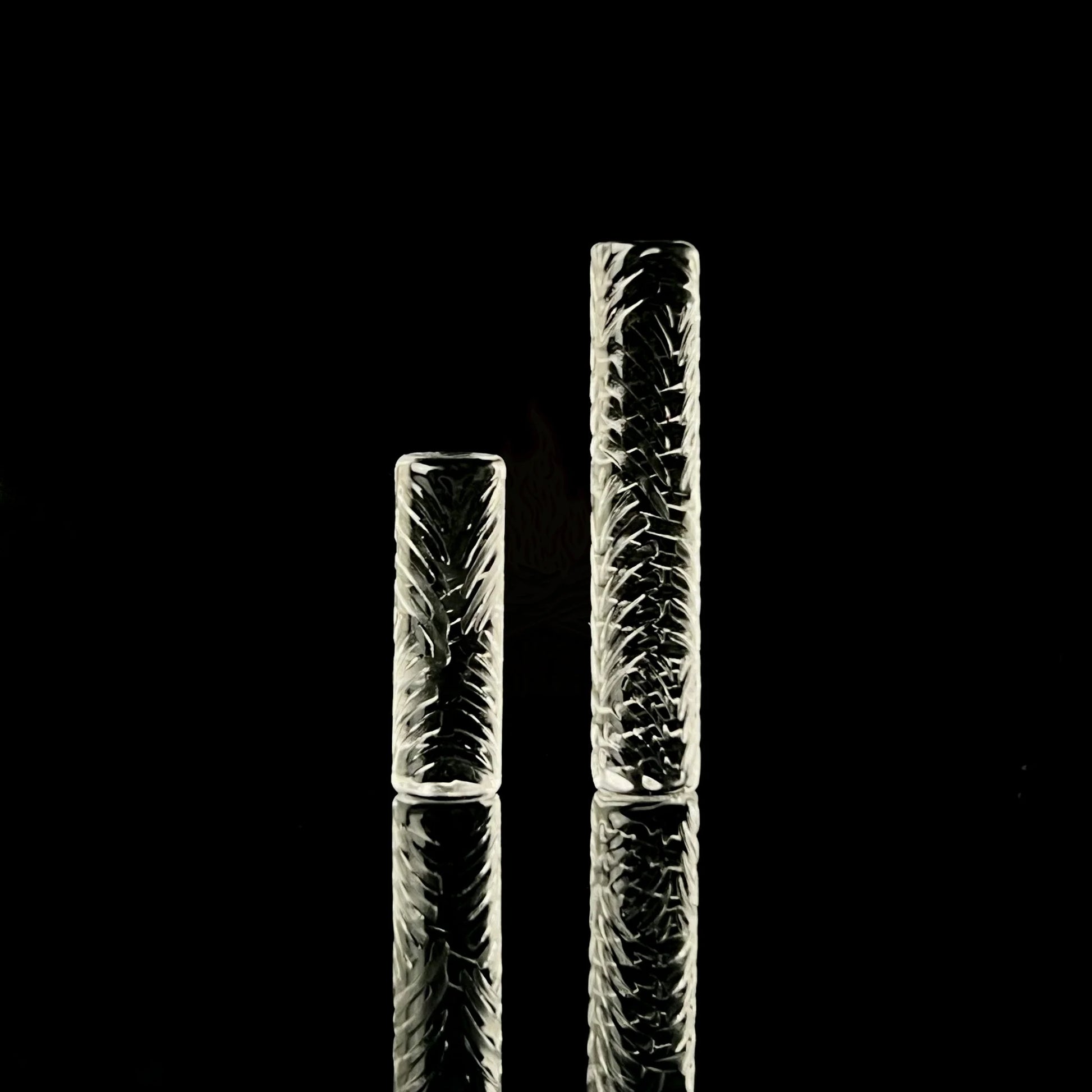 Solid Engraved Quartz Pillars image 1