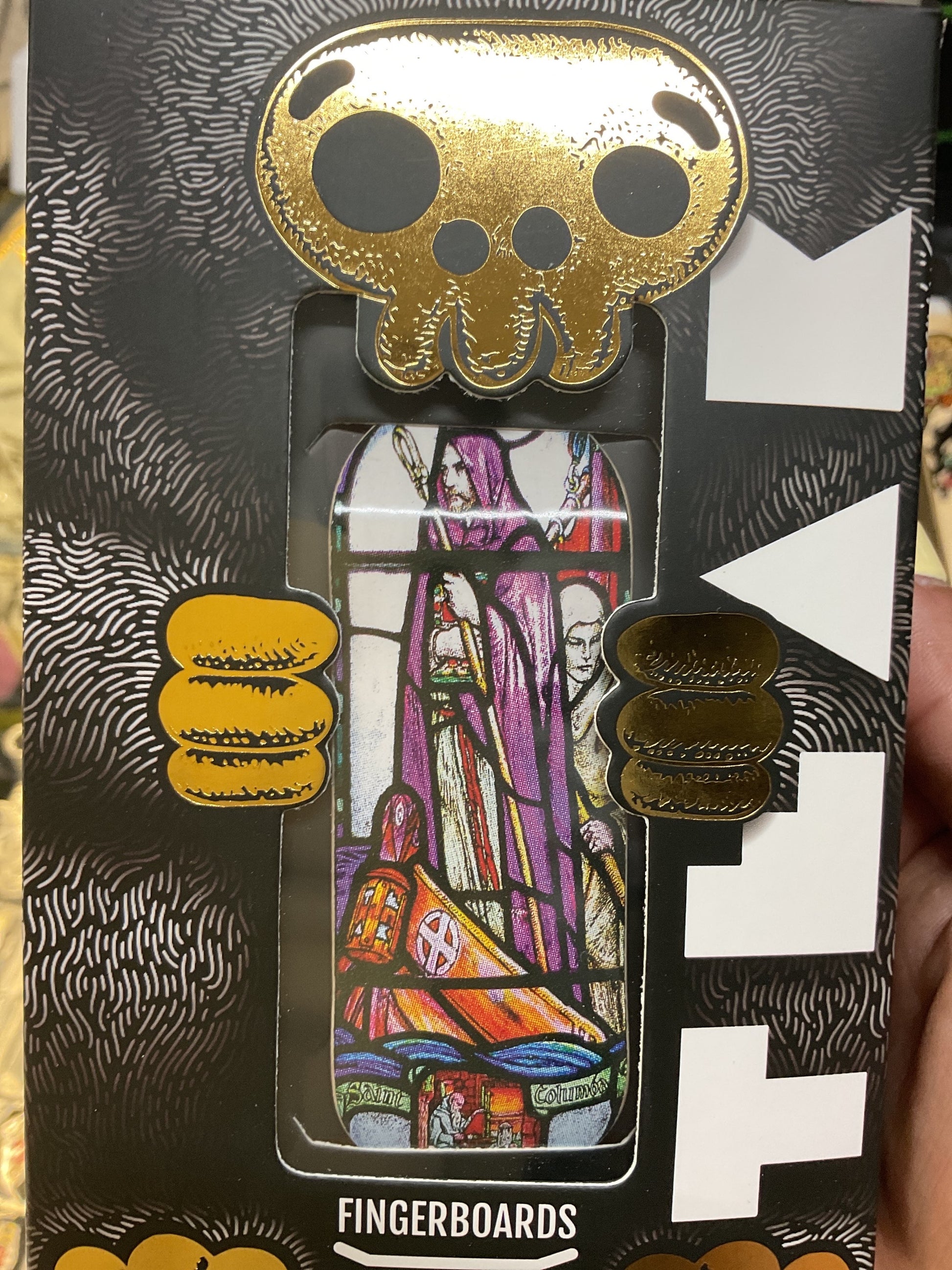 Heat Transfer Graphic 34mm Fingerboard Complete - "St. Columbia Stained Glass" E image 0